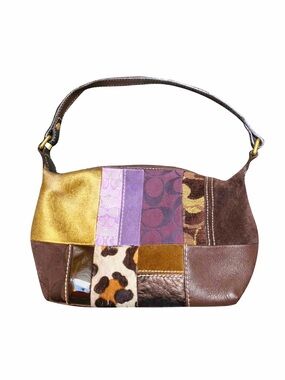 Coach Y2K Purple/Gold Patchwork Mini Bag